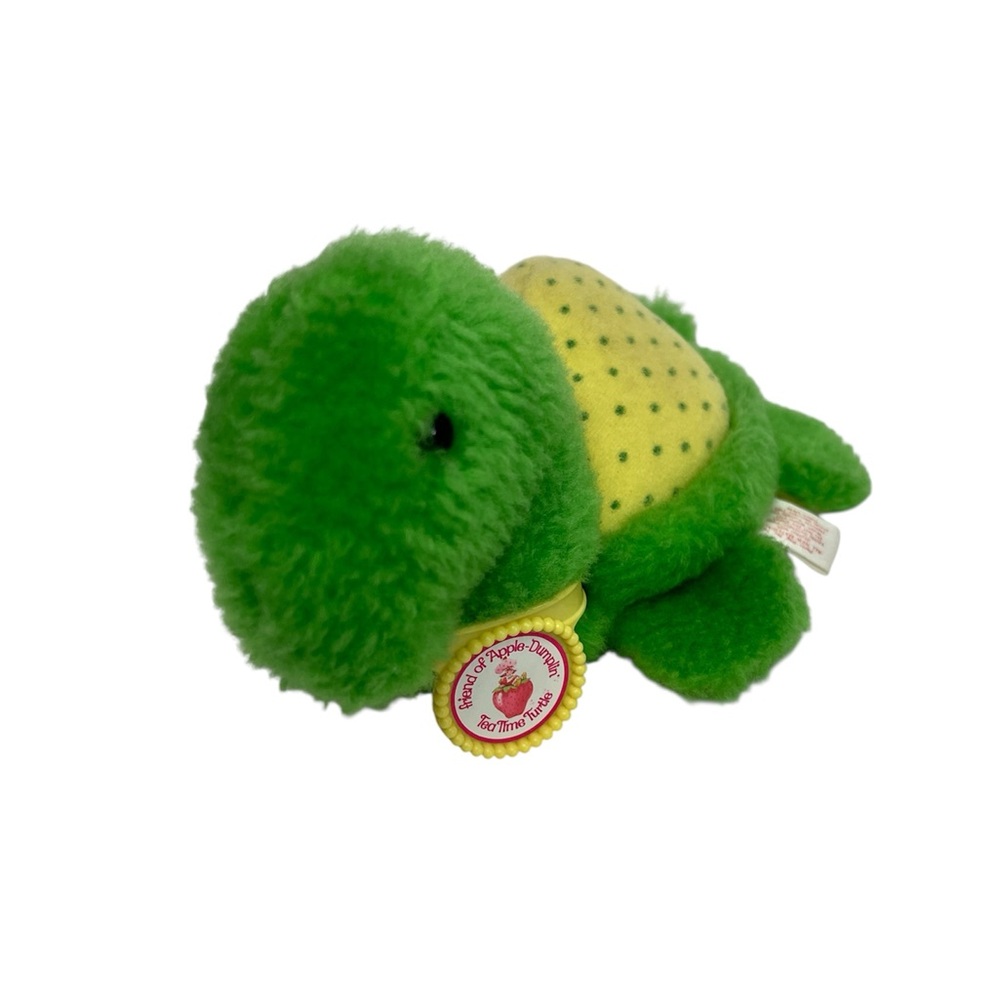 Vintage 1981 Strawberry Shortcake Plush Apple Dumplin Tea Time Turtle w/ Collar